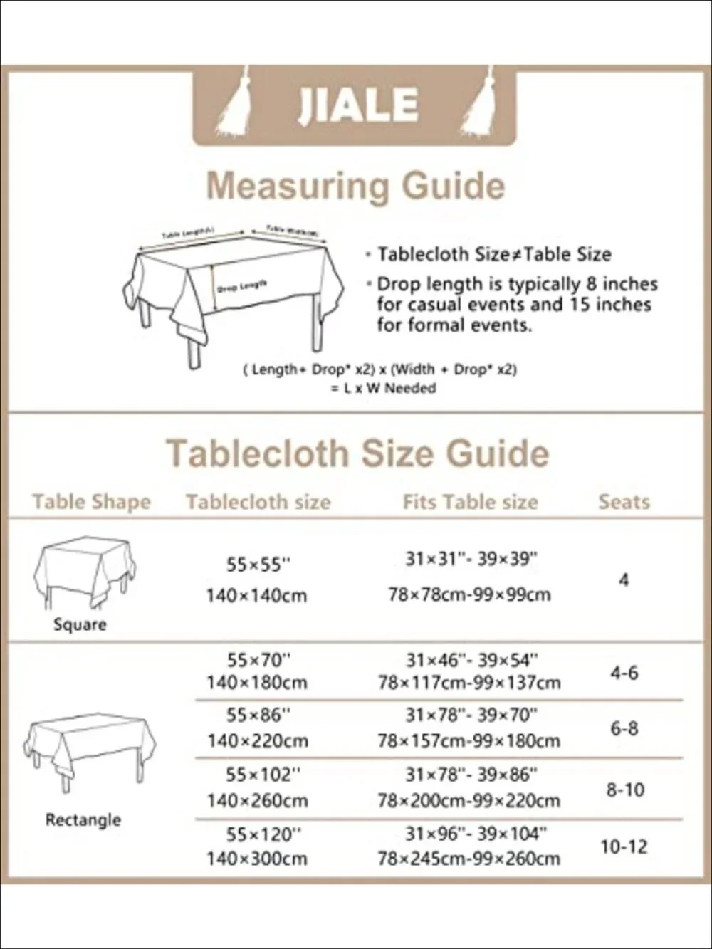Cotton Linen Tablecloth Rectangular Tassels Waterproof Farmhouse Dining Cover